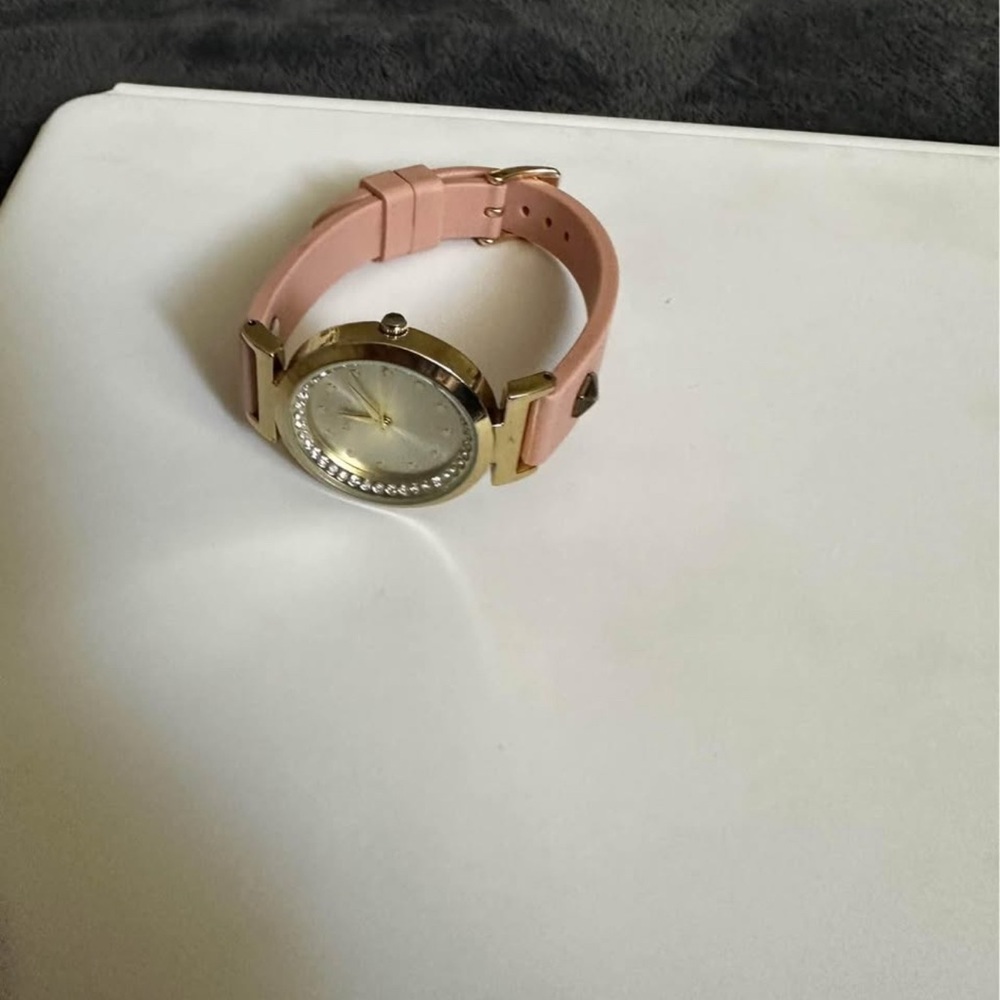 Francesca's Collections Pink and Gold Watch